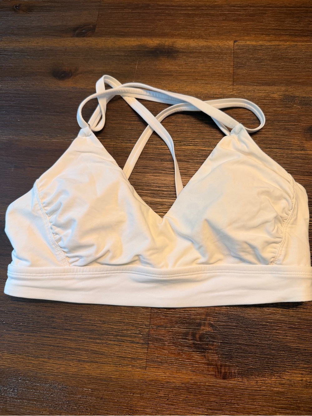 CALIA by Carrie Underwood White Crisscross Swim top